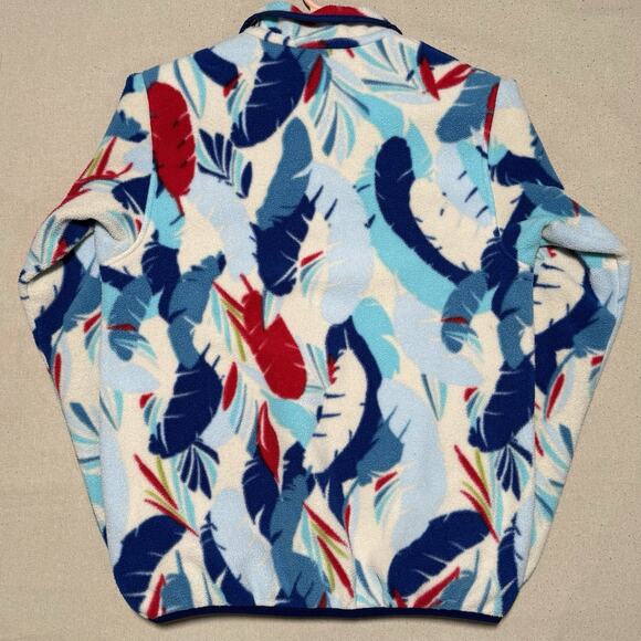 Patagonia Synchilla Snap T Fleece Pullover Feather Dance Print Blue Red Womens S - Picture 2 of 9